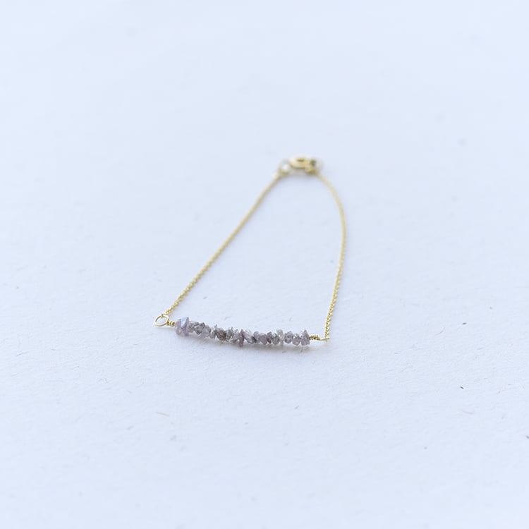 Náramek s nebroušenými diamanty ze zlata 69514