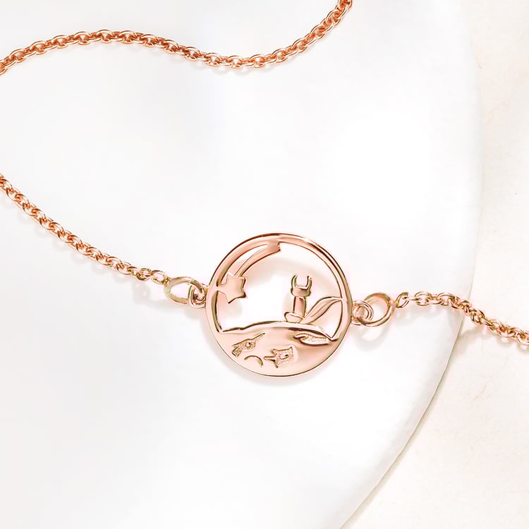 Stříbrný vykrojený náramek s liškou Malý princ 157550