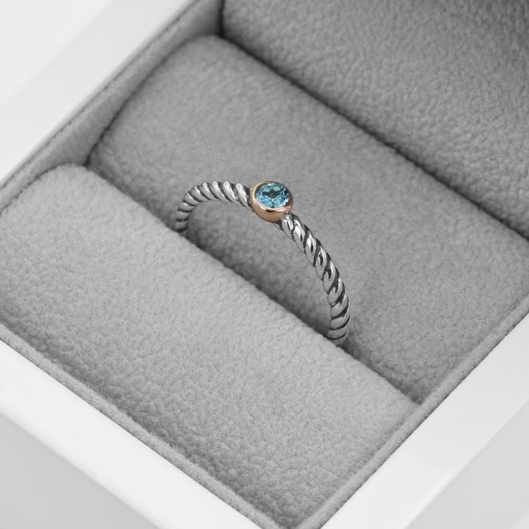 Stříbrný topazový prsten 51687