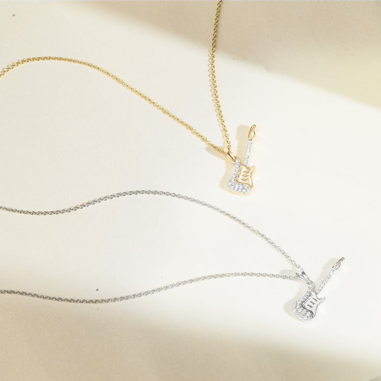 Zlatý přívěsek s lab-grown diamantem ve tvaru kytary 164895