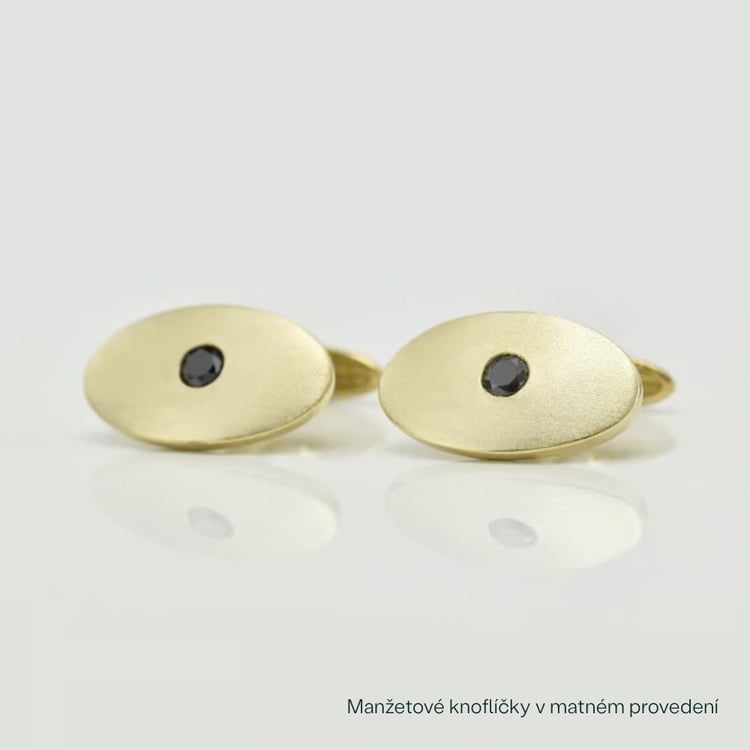 Manžetové knoflíčky ze zlata s černými diamanty Obert 165381