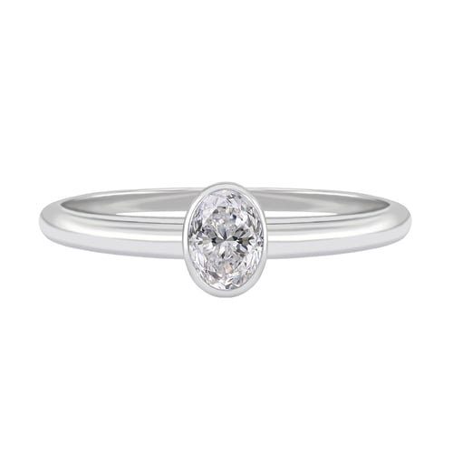 Zlatý zásnubní set prstenů s oválným diamantem Iline