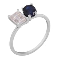 Zásnubní prsten Toi et Moi se safírem a moissanitem Hartley