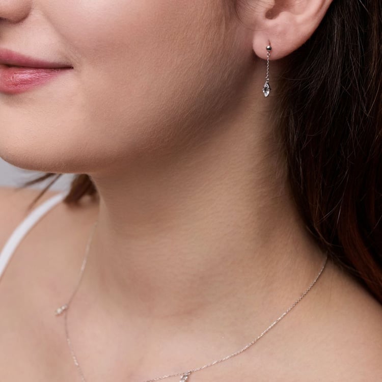 Zlatý náhrdelník s bílým topazem Rosalva 164045