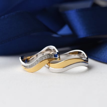 Zlaté snubní prsteny s diamanty Charla