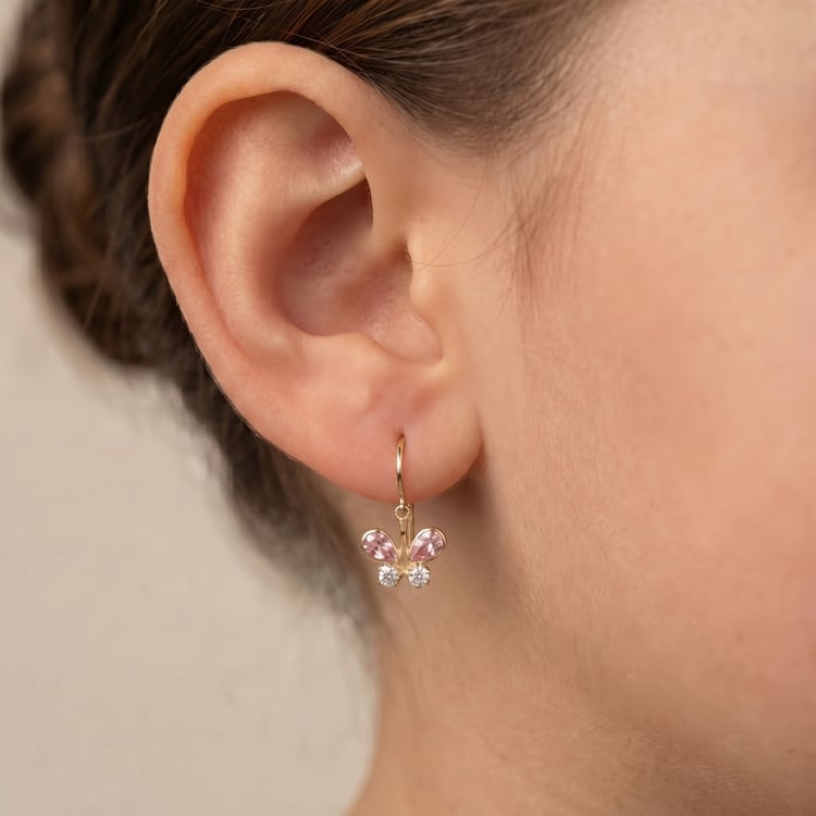 Dětské náušnice ze zlata s motýlkem Any 166697