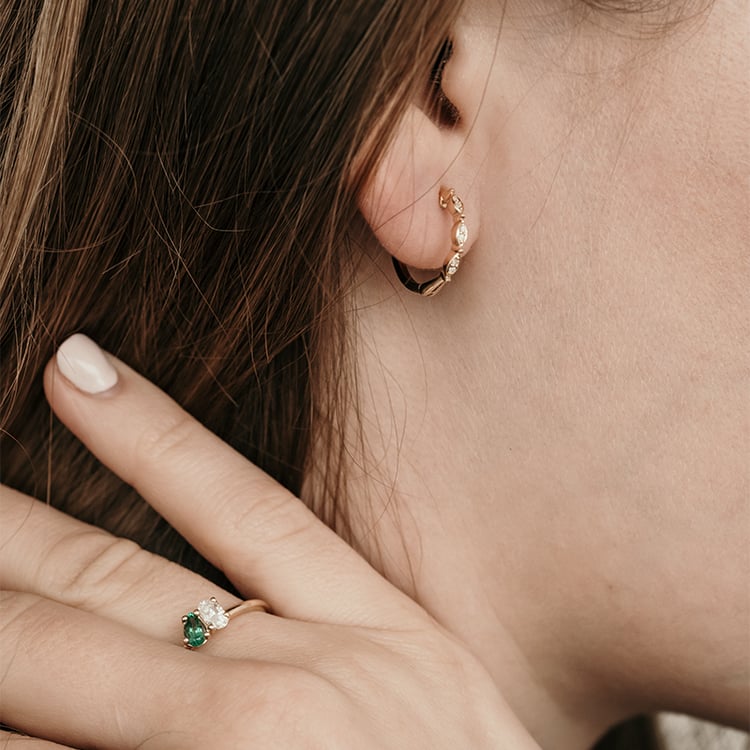 Kruhové náušnice s lab-grown diamanty Wontisa 120172