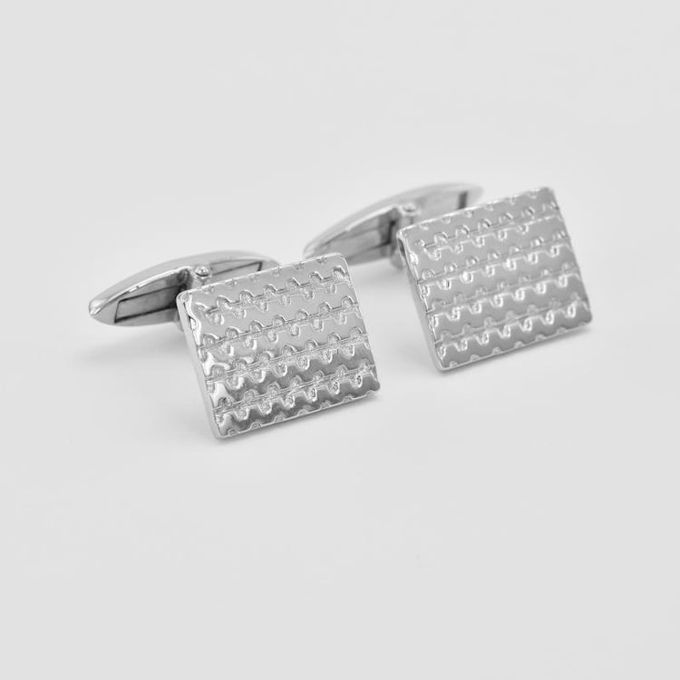 Stříbrné obdélníkové manžetové knoflíčky 36029