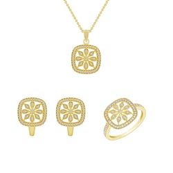 Zlatá kolekce šperků s diamantovými květy Verity