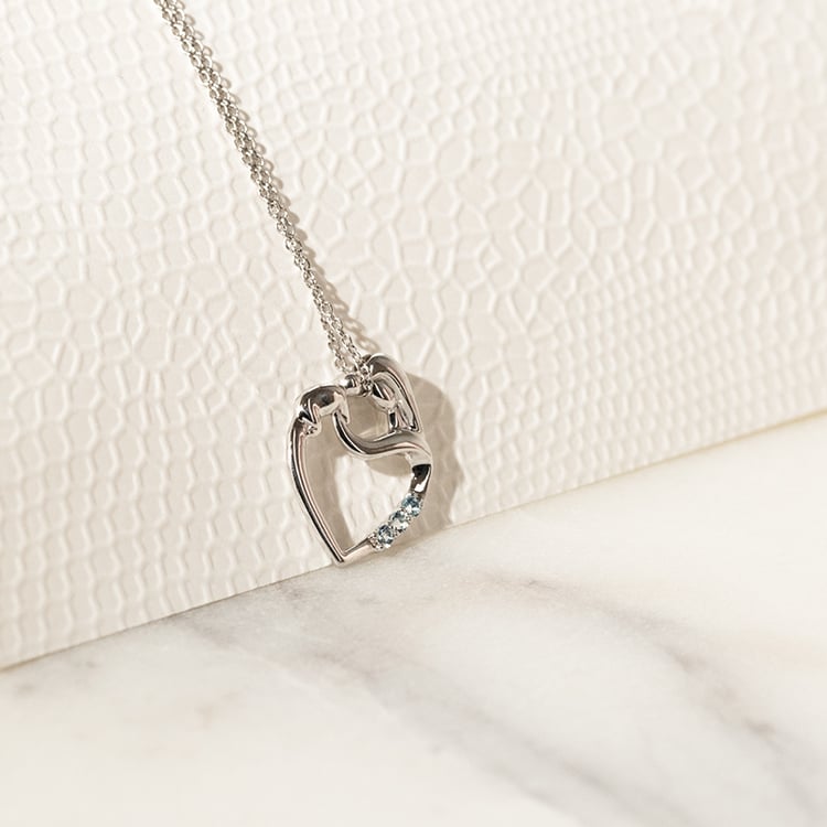 Stříbrný přívěsek matka a dítě s drahokamy dle vašeho výběru Eisa 136781