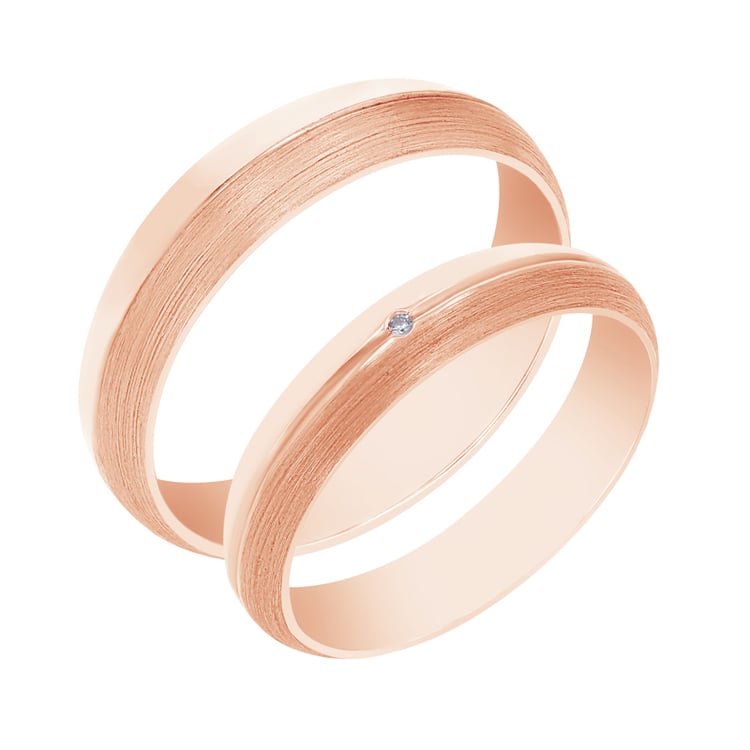 Zlaté snubní prsteny s diamantem Ally 105561