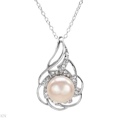 Náhrdelník s perlou a zirkony