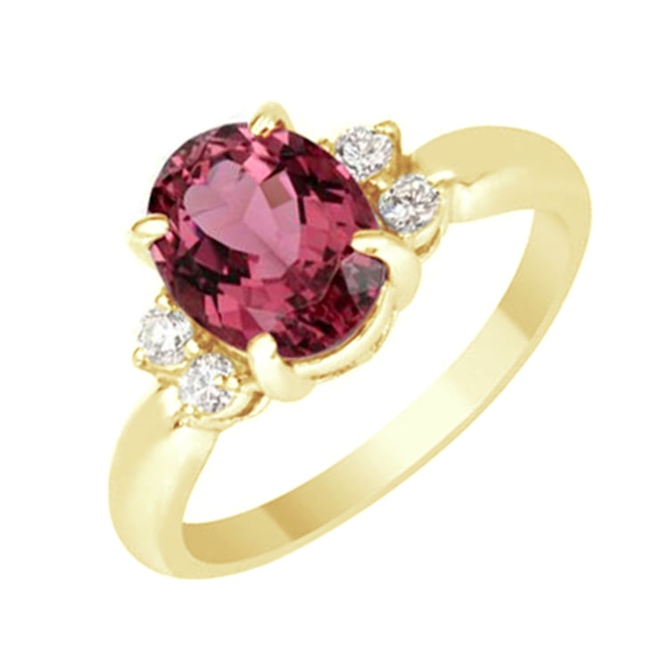 Platinový prsten s turmalínem a diamanty 83808