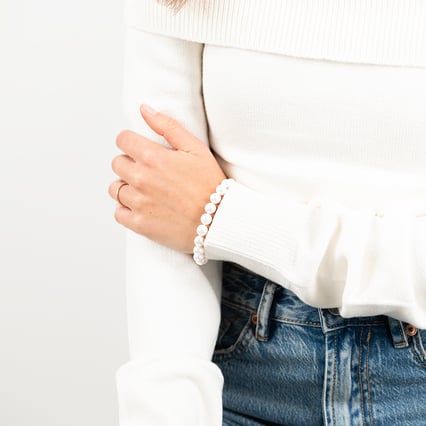 Zlatý perlový náramek Carden