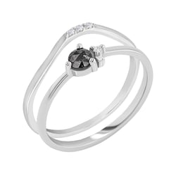 Set prstenů se salt and pepper diamantem Marine