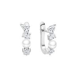 Perlové náušnice ze stříbra a zirkony Karmin