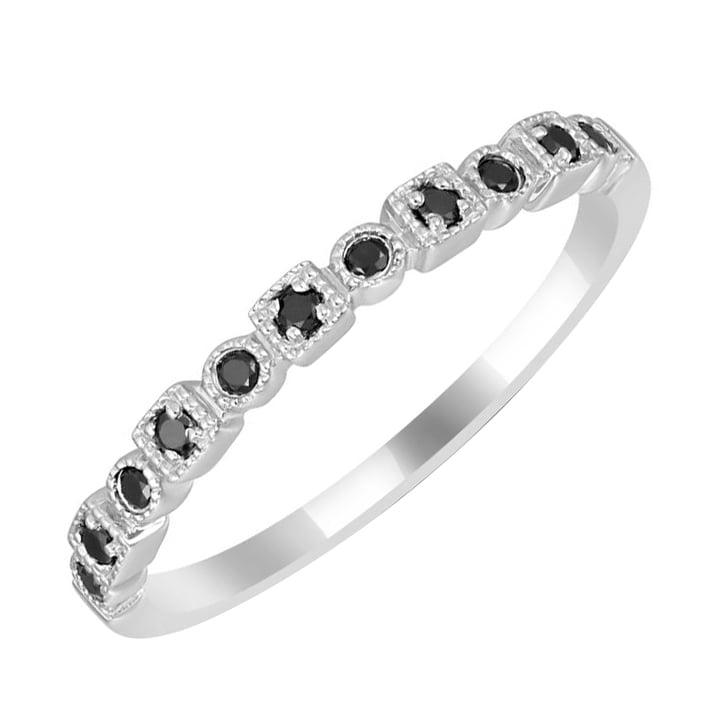 Eternity prsten ze zlata zdobený černými diamanty