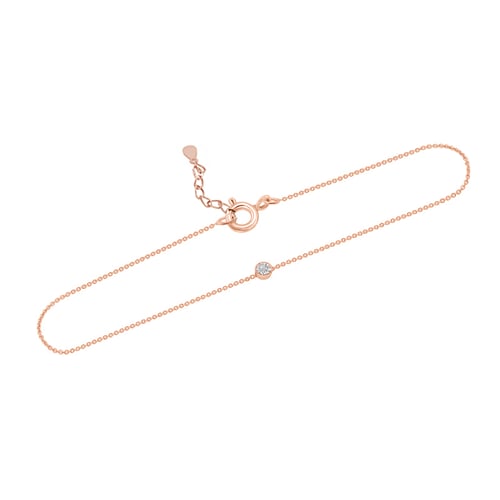 Stříbrný minimalistický náramek s diamantem Bonato