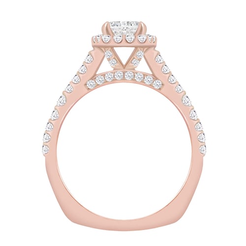 Zásnubní halo prsten plný diamantů Malana