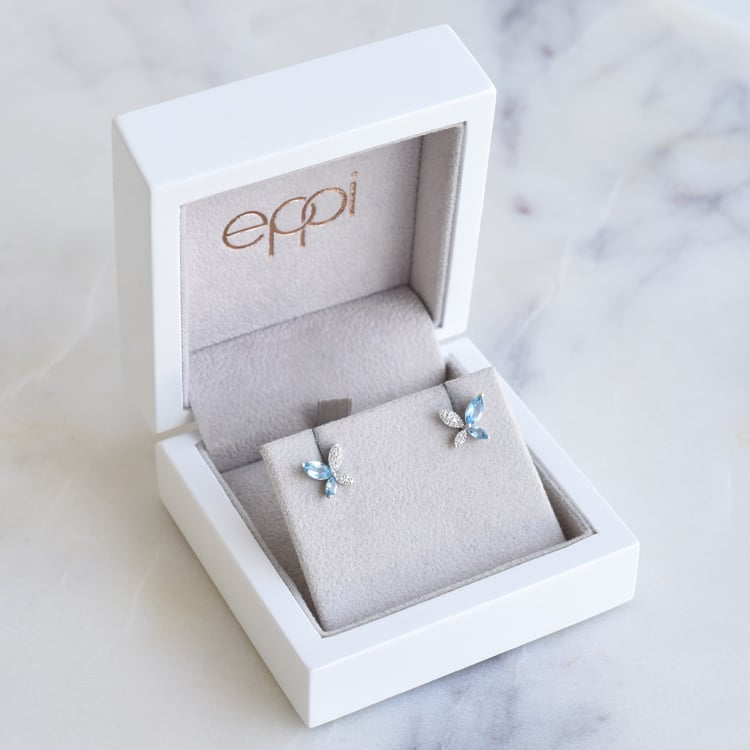 náušnice s topazy a diamanty ze zlata 86927