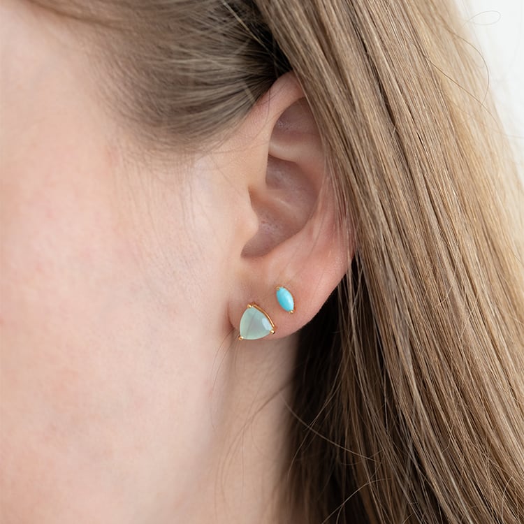 Stříbrné náušnice s chalcedony Nellie 124199