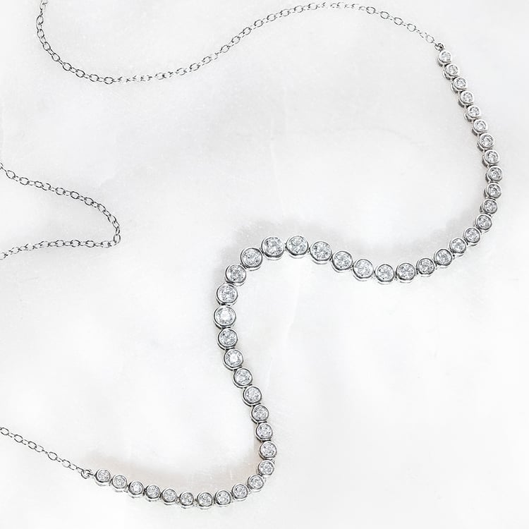 Luxusní stříbrný náhrdelník s lab-grown diamanty Sofi 161815