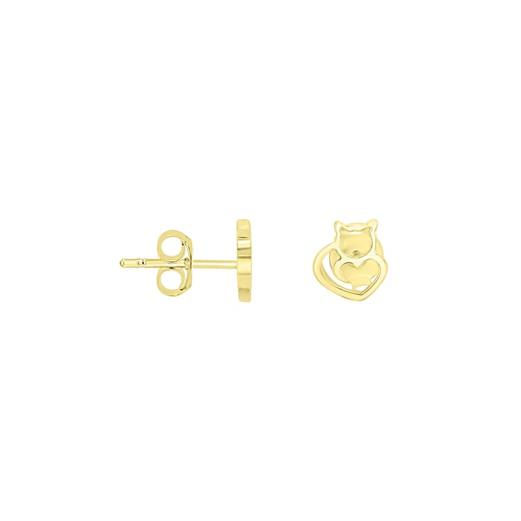 Stříbrné náušnice s motivem kočky Percy 170814