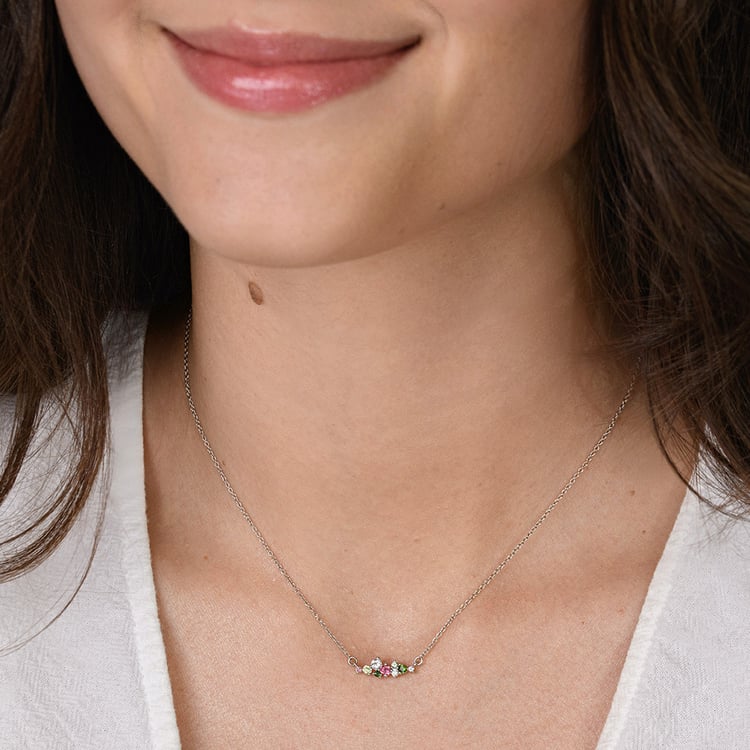 Cluster náhrdelník s pastelovými drahokamy Kianna 160723