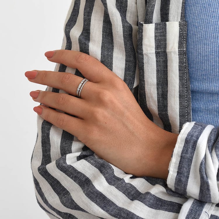 Trendy zlatý prsten s lab-grown diamanty Ward 101507