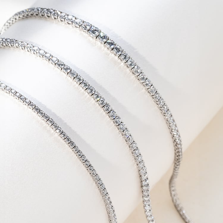 Zlatý tenisový náhrdelník s lab-grown diamanty Gibson 141104