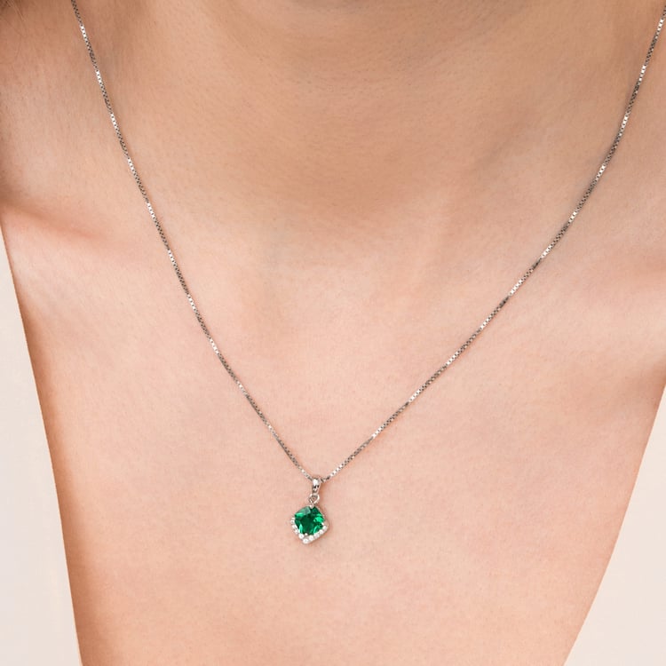 Stříbrný přívěsek se smaragdem 165661