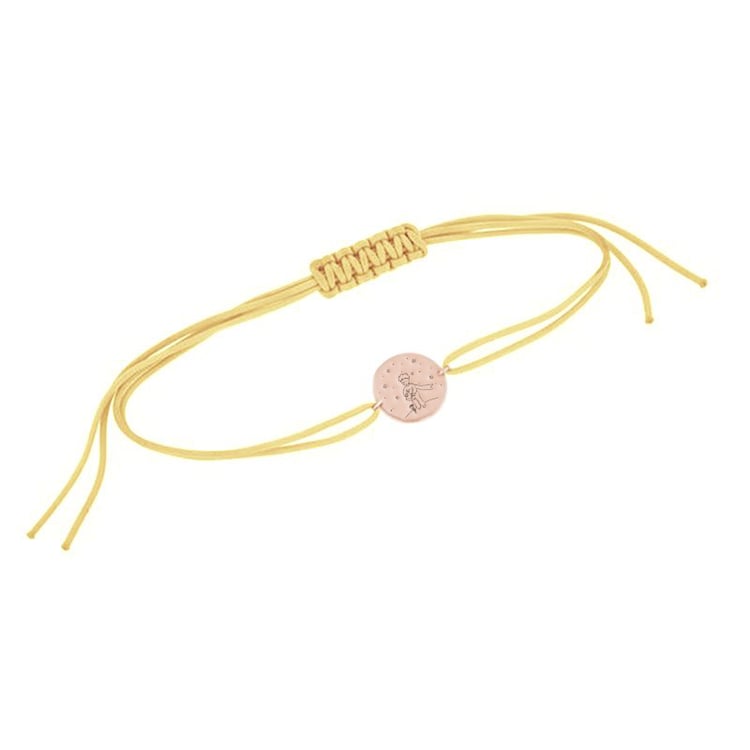 Stříbrný provázkový náramek Malý princ s růží a gravírem 118553