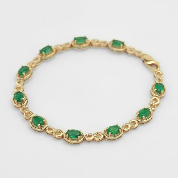 Drahokamový náramek z růžového zlata 2143