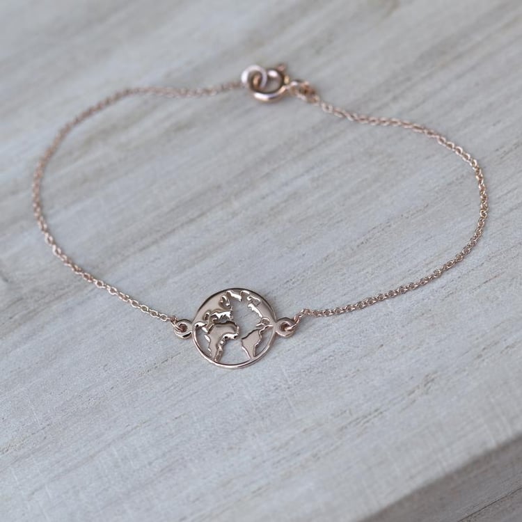 Zlatý náramek s mapou světa 48570