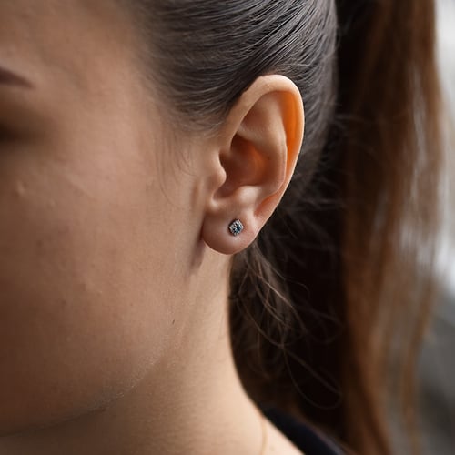 Stříbrné akvamarínové náušnice s lab-grown diamanty Sukie