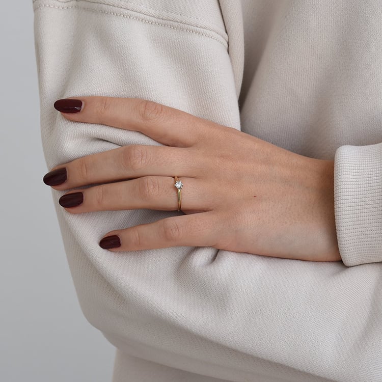 Prsten ve stylu solitér ze zlata 71190