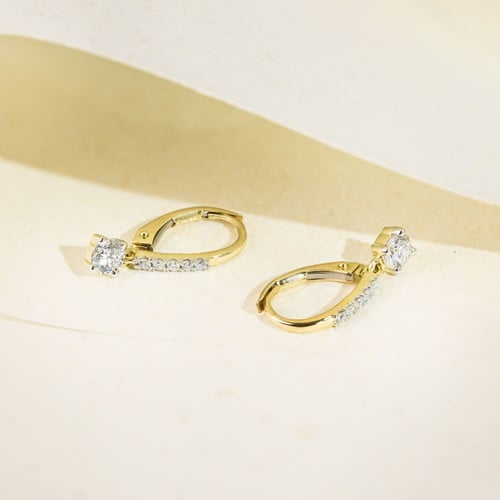 Stříbrné visací náušnice s 0.2ct lab-grown diamantem Sumaya