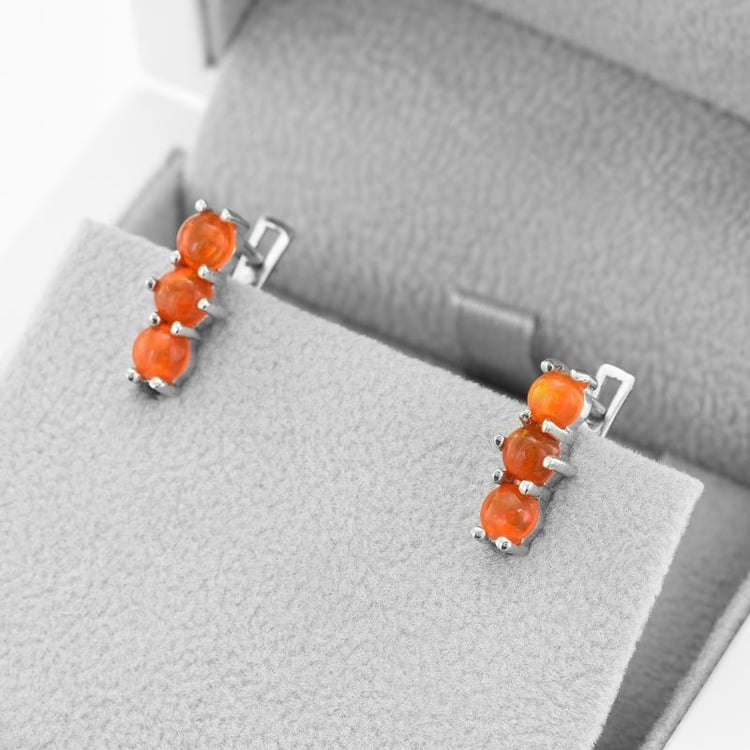 Náušnice s oranžovými opály 49283