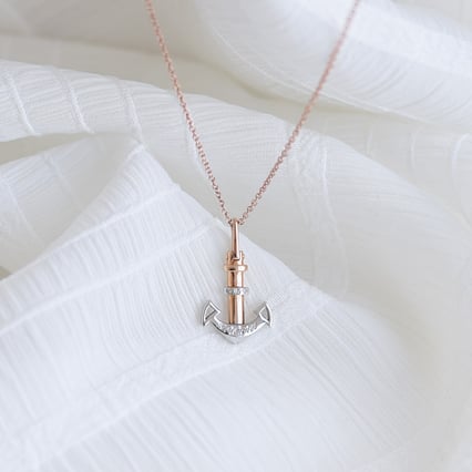 Stříbrný přívěsek kotva s lab-grown diamanty Anchor