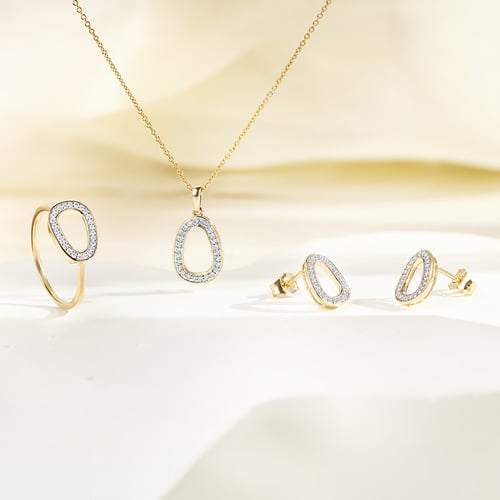 Zlaté náušnice s lab-grown diamanty Joanie