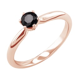 Zlatý zásnubní prsten s černým diamantem Mala