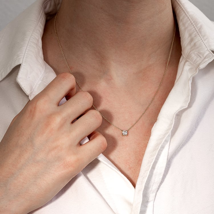 Zlatý náhrdelník s 0.50ct IGI certifikovaným lab-grown diamantem Sandra 131222