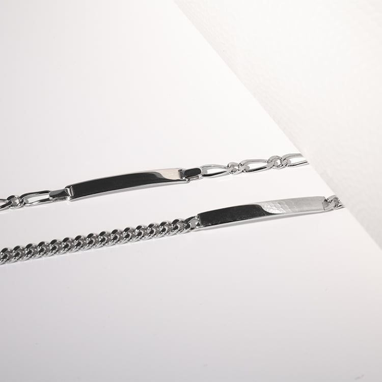 Stříbrný Figaro náramek s gravírem dle vaší volby 129596