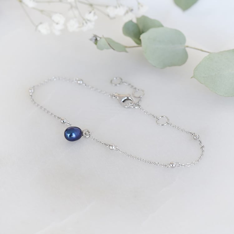 Náramek s černou perlou 88045