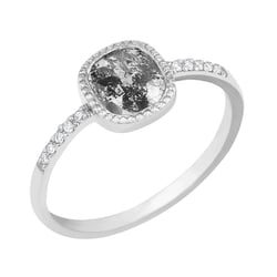 Prsten s emerald salt and pepper diamantem a lab-grown diamanty Adaline