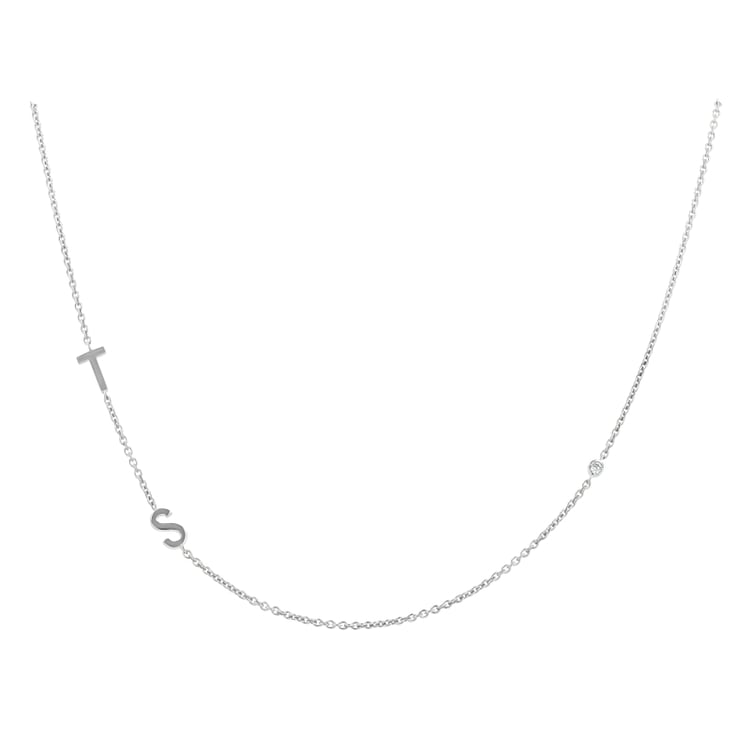 Stříbrný náhrdelník se 2 písmenky podle vaší volby a lab-grown diamantem Lupe 145457