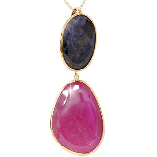 Zlatý náhrdelník se safíry