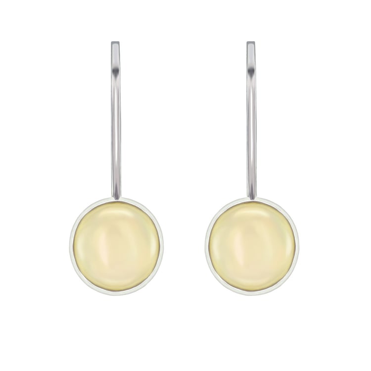 Stříbrné visací náušnice s přírodními opály Maumo