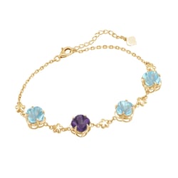 Zlatý náramek s topazy a ametystem Heady