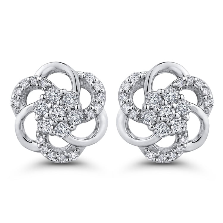 Diamantové květy ve zlatých náušnicích